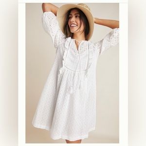 ANTHROPOLOGIE White Eyelet Dress